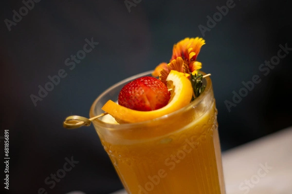 Fototapeta A colorful cocktail.