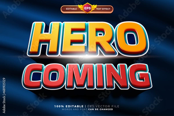 Obraz Hero Coming Comic Bold 3D Editable text Effect Style