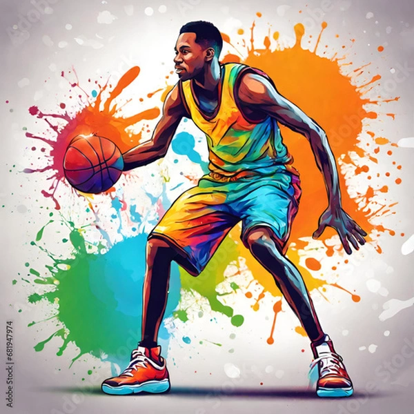 Fototapeta basket player art, Generative AI