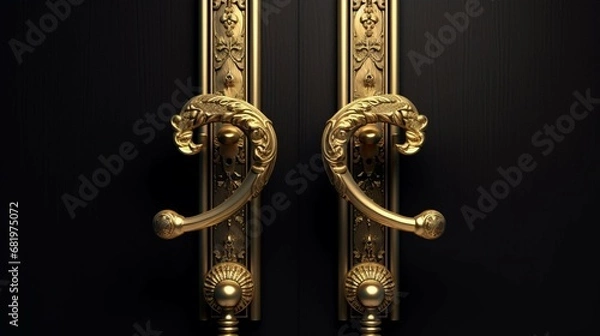 Obraz Luxury door handle for push doors Ai Generative