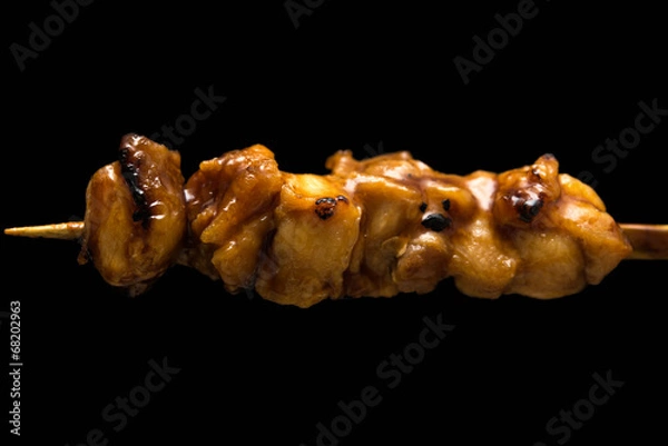 Obraz もも 焼き鳥 yakitori 黒背景