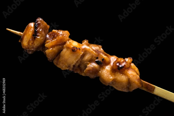 Obraz もも 焼き鳥 yakitori 黒背景