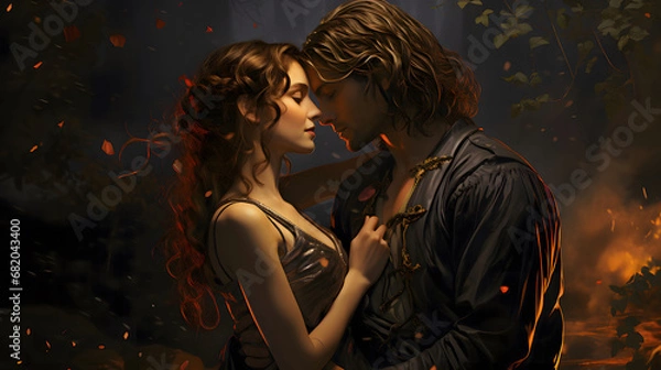 Fototapeta 유부녀 헬레네와 사랑에 빠진 트로이아의 왕자 파리스