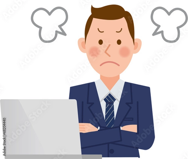 Obraz パソコンをするビジネスマン　怒る