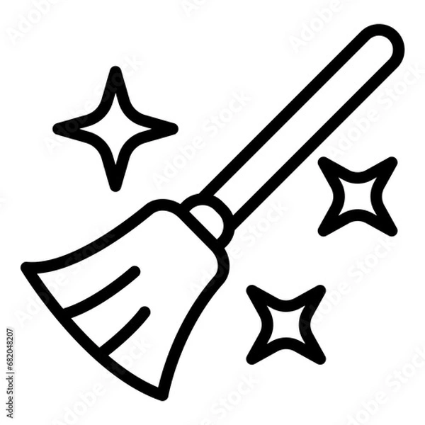 Fototapeta Witch's Broom Icon Style