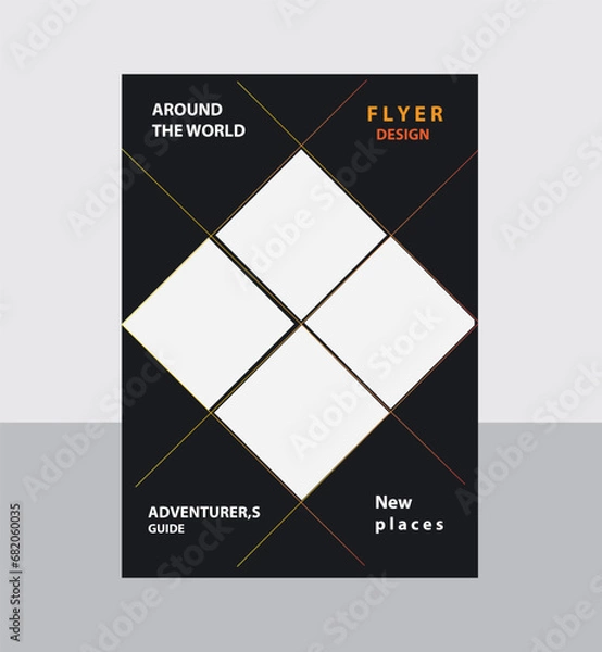 Obraz corporate flyer design template,around the world,