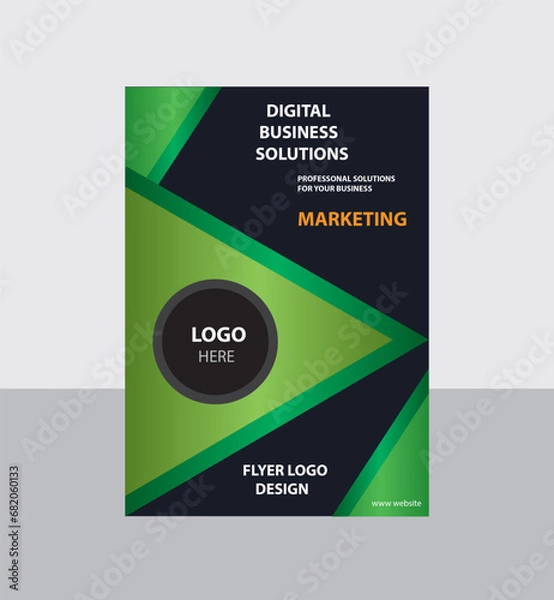 Obraz corporate flyer design template,digital business solutions,