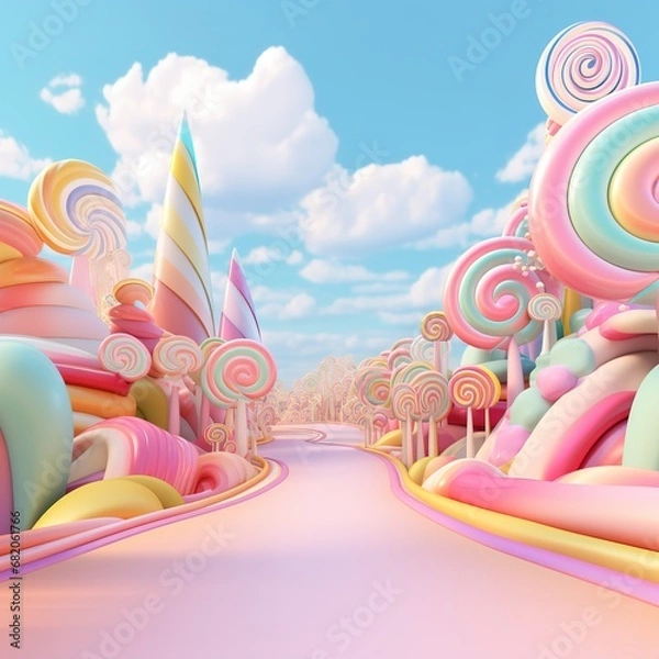 Obraz Candyland very beautiful rainbow pieces of candy pastel colors