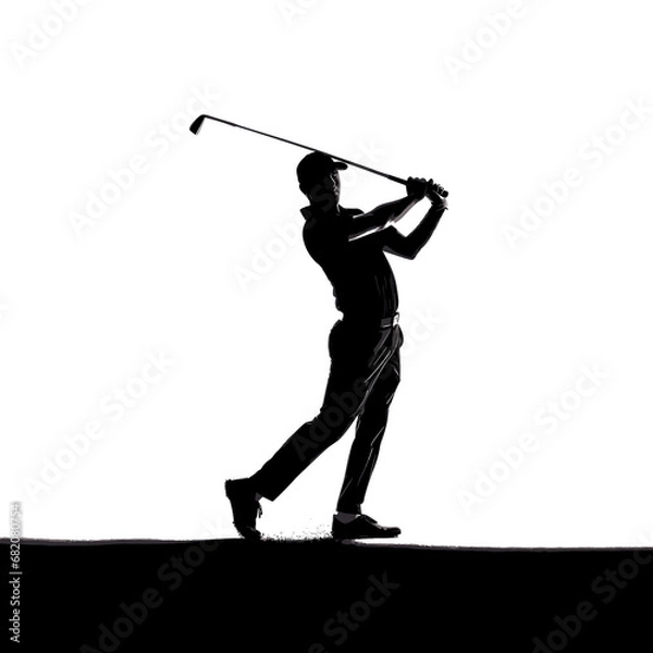 Obraz Silhouette of a male golf player in action