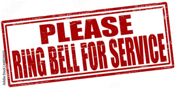 Fototapeta Please ring bell for service