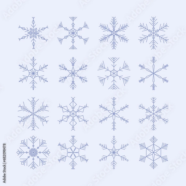 Fototapeta Snowflake Illustration Set