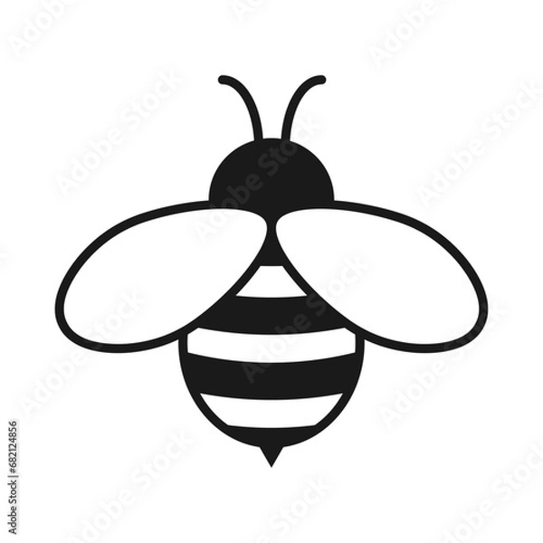 Fototapeta Bumblebee icon. Honey bee symbol. Vector illustration image.
