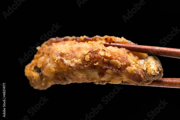 Obraz フライドチキン fried chicken 黒背景