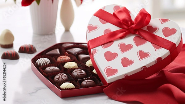 Obraz ハート型のギフトボックスに入ったチョコレート
