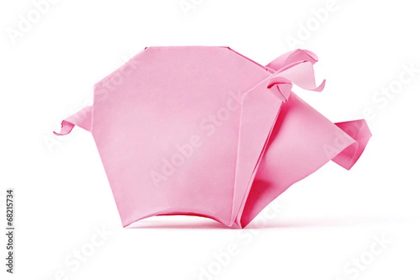 Obraz Origami pink pig
