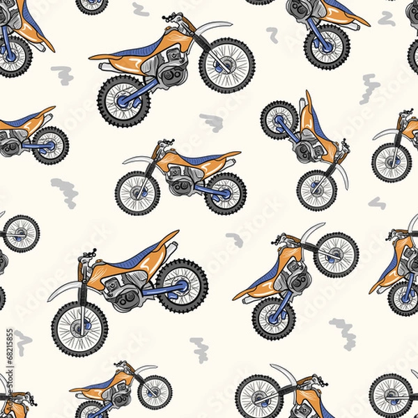 Obraz Seamless texture with the modern motorcycle