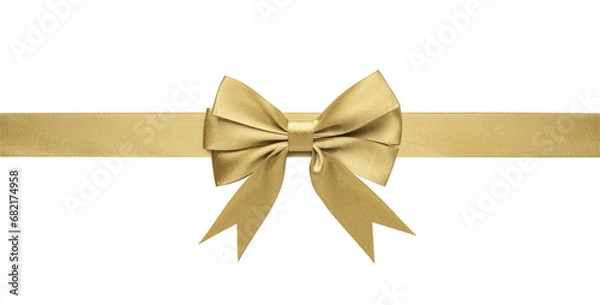 Obraz Gold bow isolated on white background