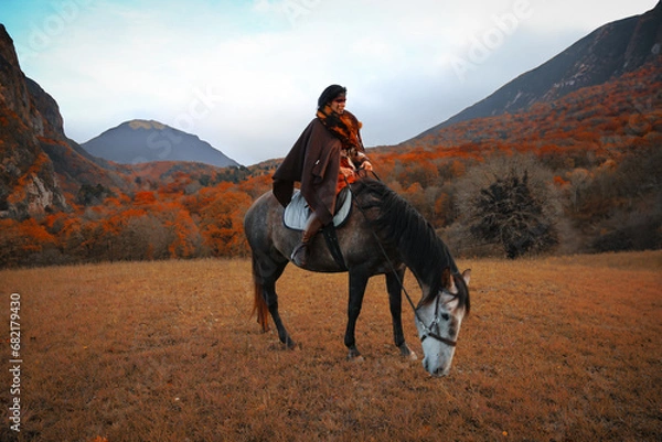 Obraz Viking et cheval à l'automne
