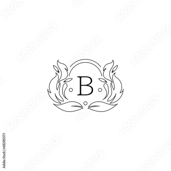Obraz Luxury Logo Alphabet B