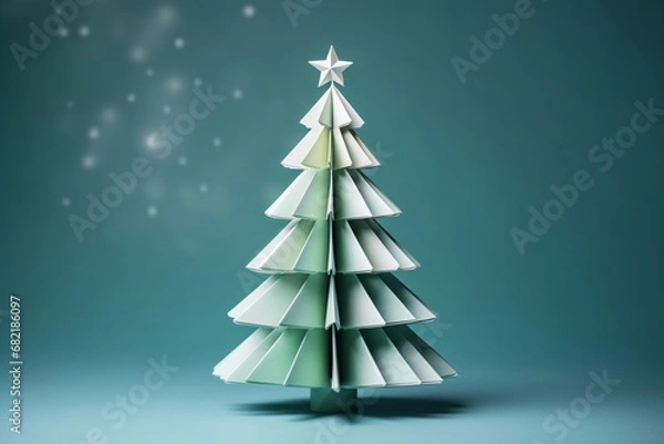 Obraz Christmas tree made with card paper