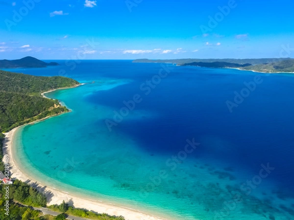 Fototapeta 奄美大島　倉崎海岸　空撮