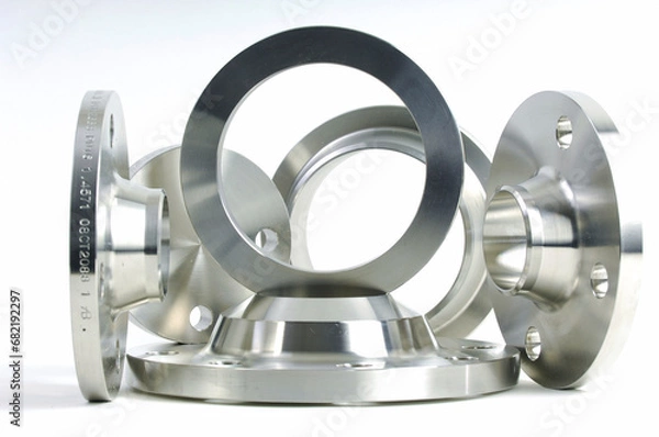 Obraz Flanschgruppe auf weißem Hintergrund