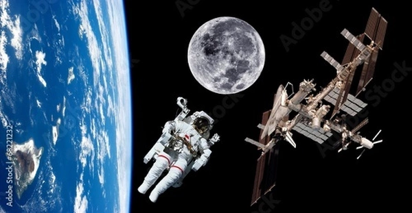 Obraz Earth Satellite Astronaut Space