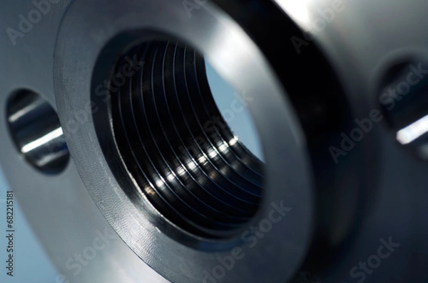 Obraz Flansch Details mit blauen Lichteffekt