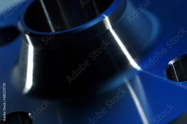 Obraz Flansch Details mit blauen Lichteffekt