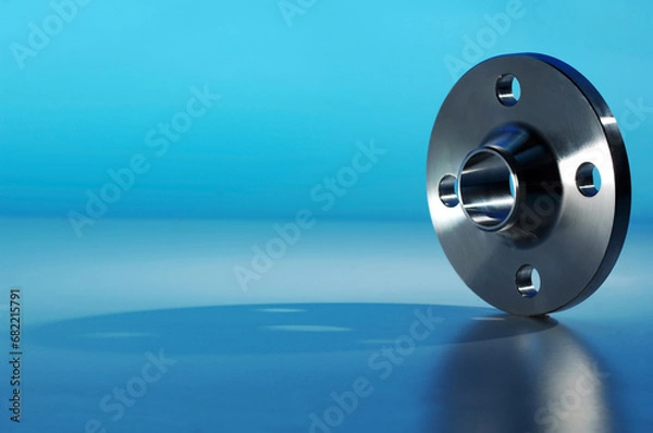 Obraz Flansch Details mit blauen Lichteffekt