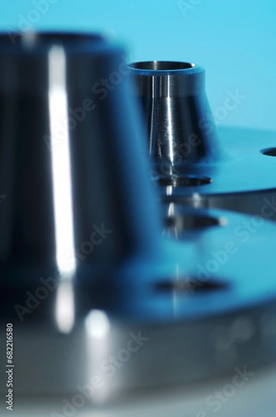 Obraz Flansch Details mit blauen Lichteffekt