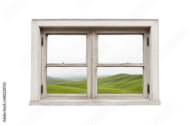 Fototapeta a high quality stock photograph of a single window isolated on a white background