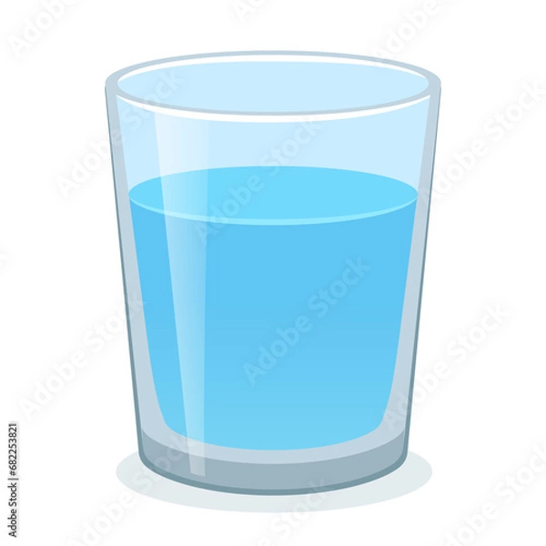 Obraz water glass color drawing isolated