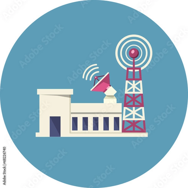 Fototapeta Vector Broadcast Tower