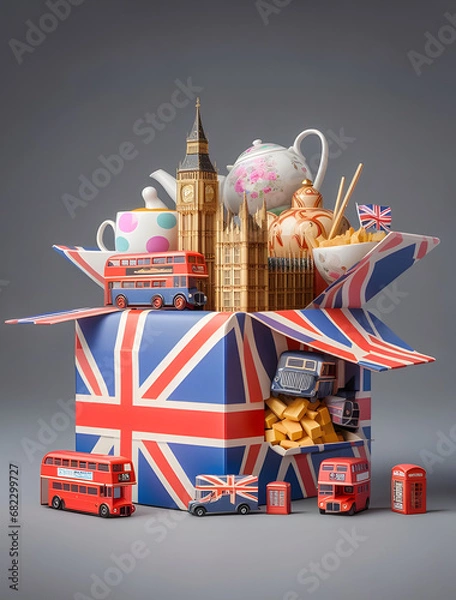 Obraz Boxing Day, AI generated Illustration: British Tea Party