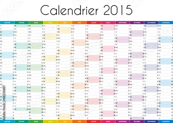Obraz Calendrier 2015 - VERSION FRANCAISE