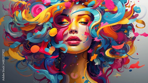 Fototapeta Vibrant and abstract illustrations expressing artistic freedom and creativity, suitable for contemporary art or design projects.