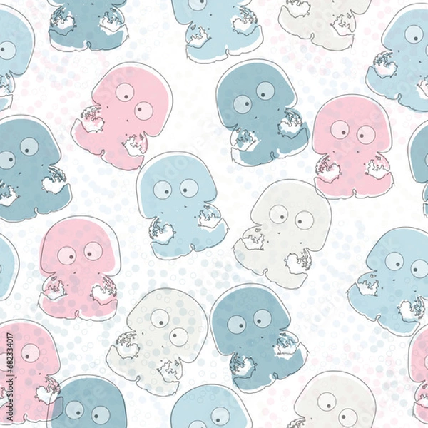 Fototapeta  Hipster abstract doodles with funny creatures.