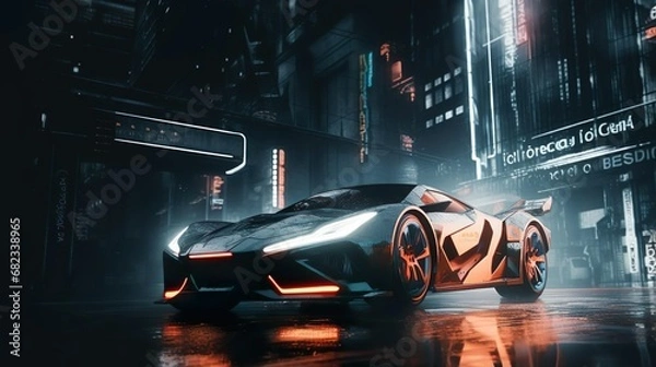 Obraz samochód sportowy zaparkowany na