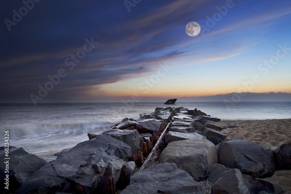 Obraz Full Moon over the Ocean