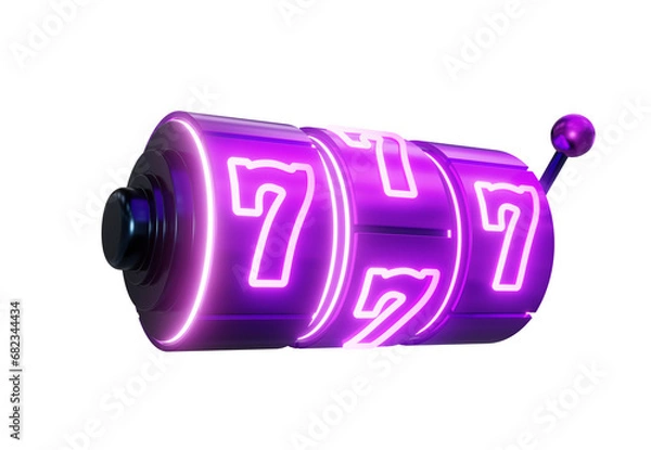 Obraz 3d rendering slot machine and neon lights