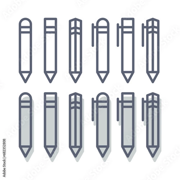 Fototapeta pen icon set logo vector element illustration