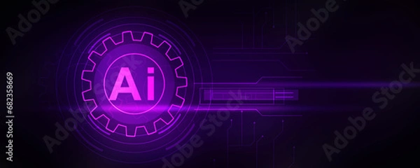 Fototapeta 2d illustration Artificial Intelligence (AI) concept