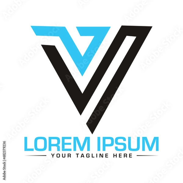 Fototapeta V Letter Logo Design Unique and Professional Logo Design