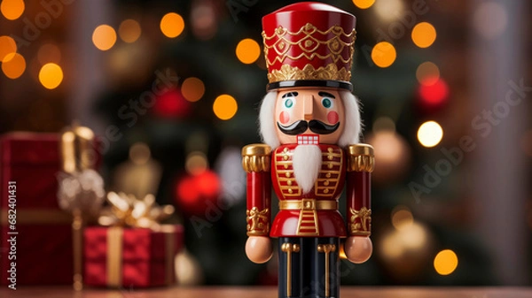 Obraz the nutcracker with christmas decorations