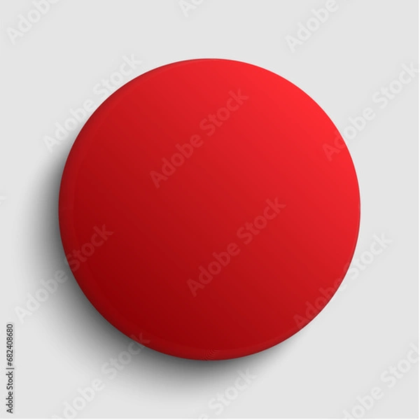 Fototapeta Badge button on background, glass red circle