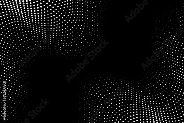Fototapeta White dot wavy effect abstract background template for web and print design_	