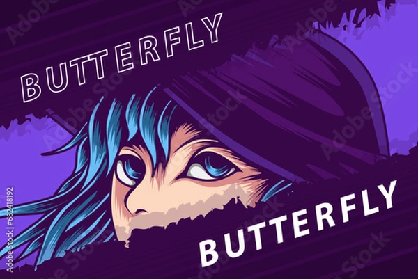 Fototapeta anime character design illustration