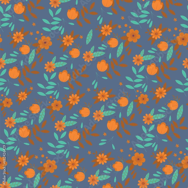 Fototapeta Abstract flower pattern background. Vector illustration.