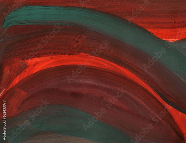 Fototapeta Color fashionable Abstract art background with. Modern acrylic and gouache painting for design t-shirt. Fashion print. Red, blue, green. 